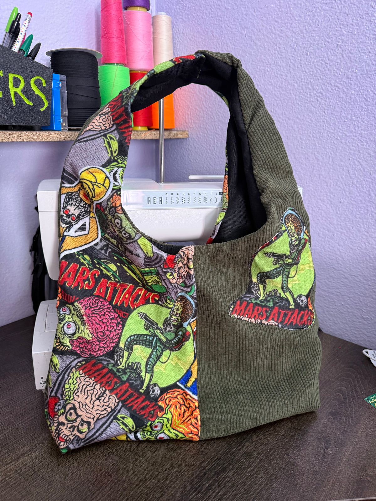 Pre-Order Mars Patch Corduroy Hobo Bag