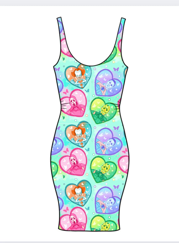 Mashup Pastel Horror Hearts Adult Bodycon
