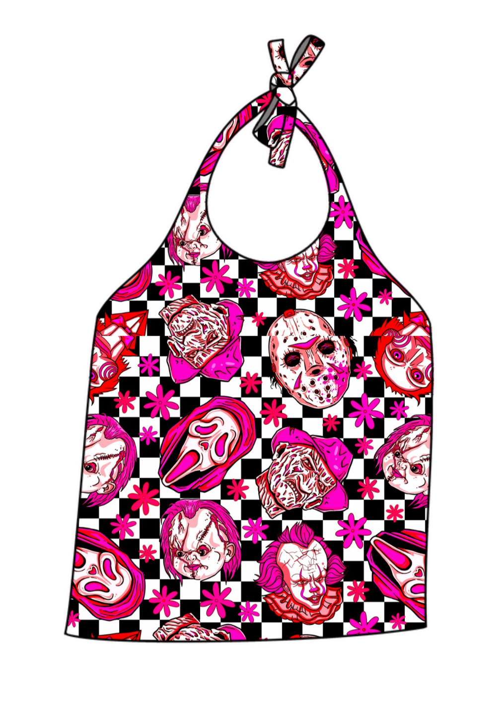 Pink Checkered Halter Top