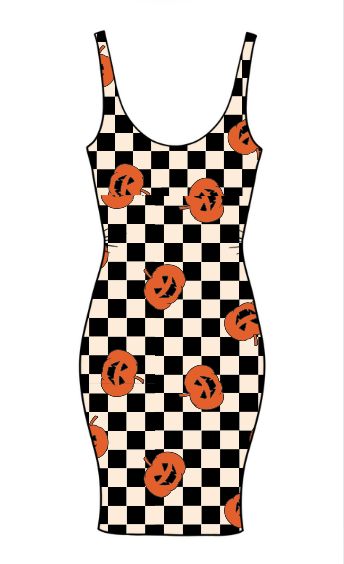 Checkered Pumpkin Adult Bodycon