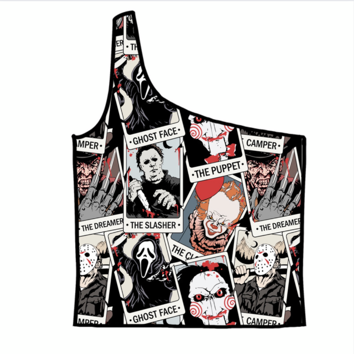 Horror Tarot Adult One-Shoulder Cropped Top