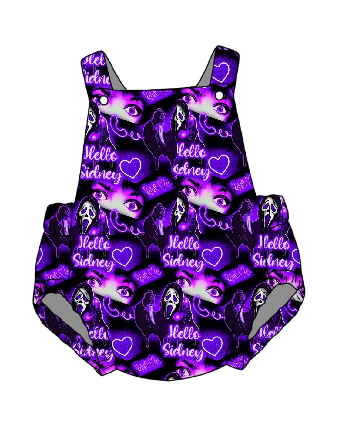 Hello S!ndey Purple Unisex Baby Romper