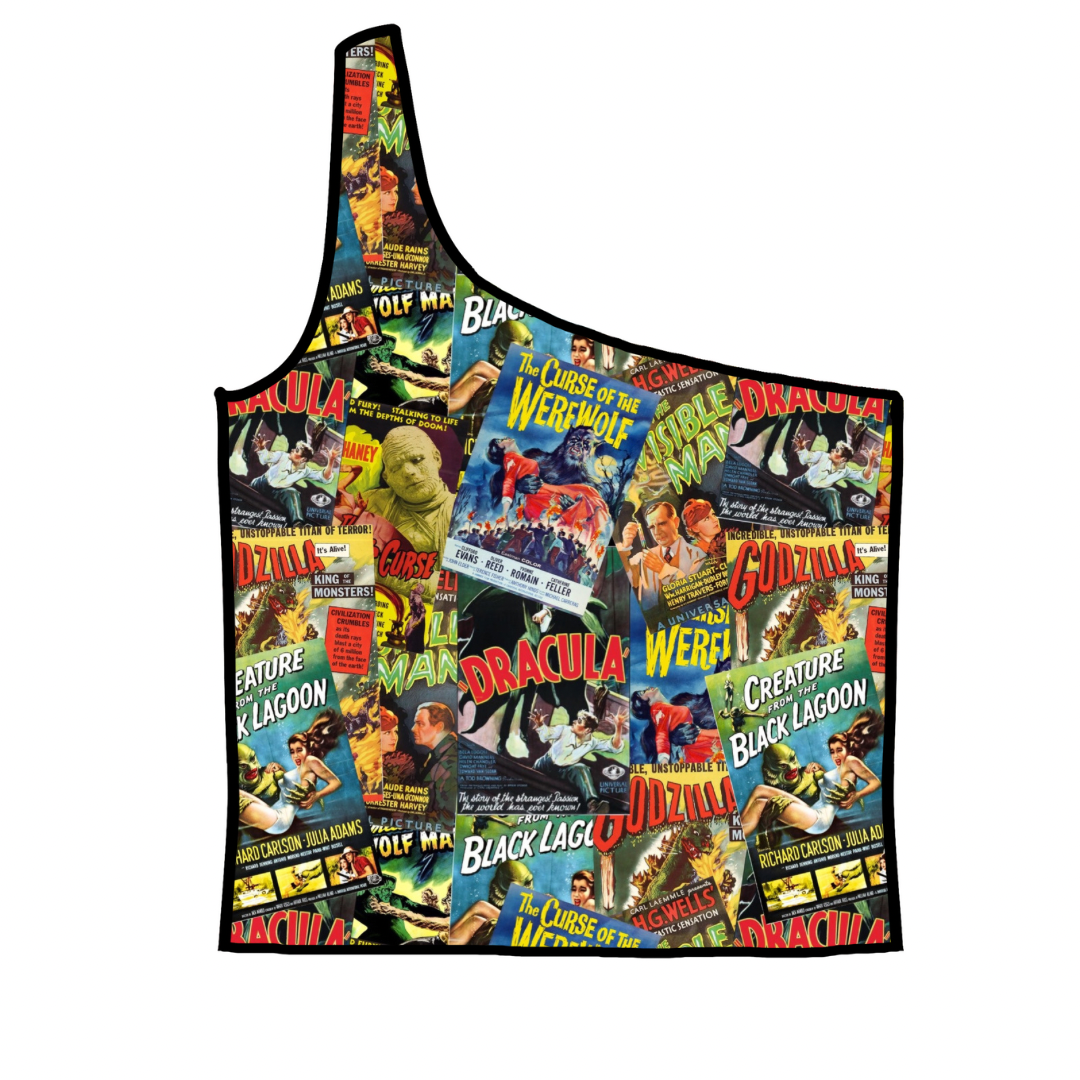 Classic Monsters Adult One-Shoulder Cropped Top