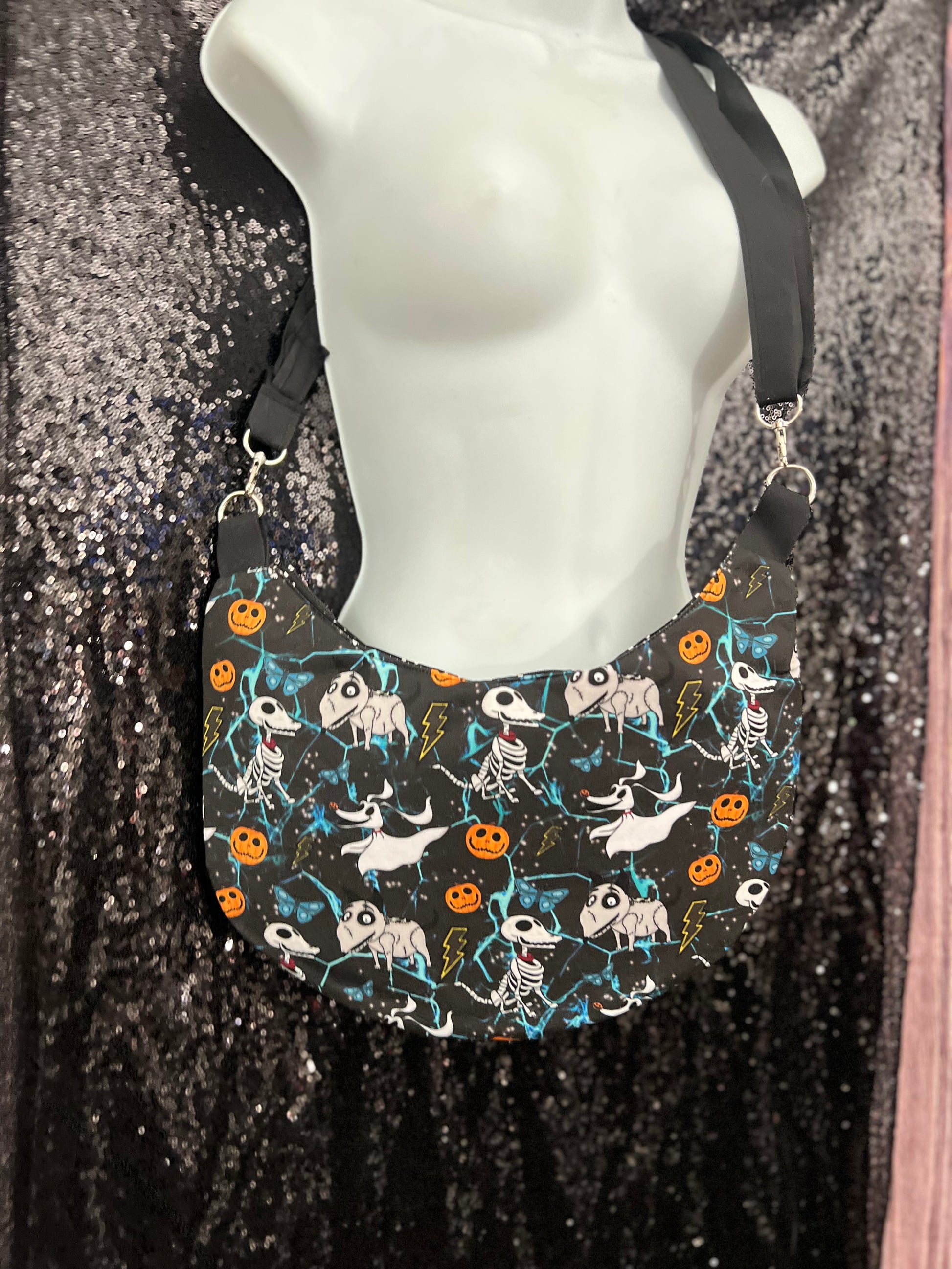 Franken-Dog Crescent Crossbody Bag
