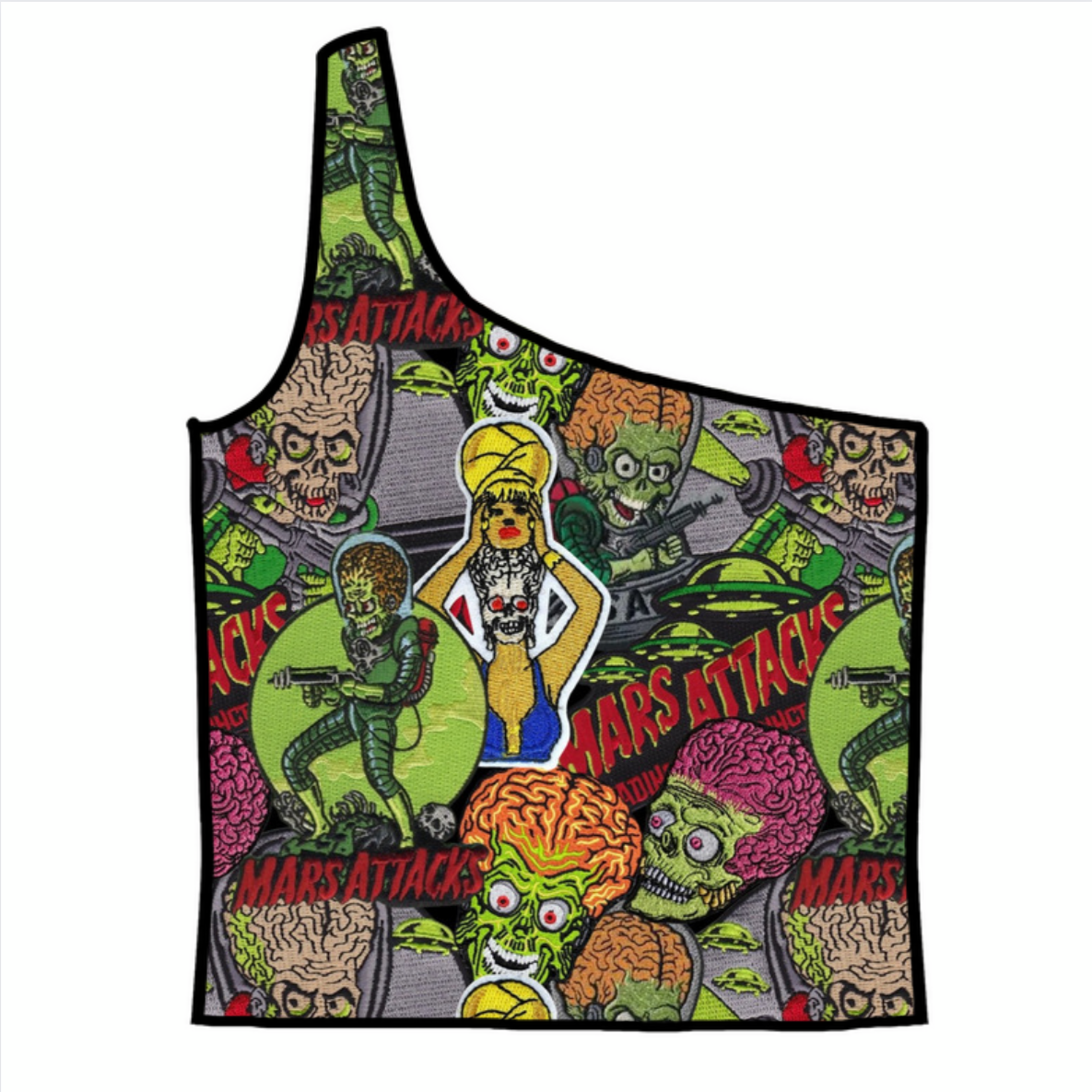 Mars Patch Adult One-Shoulder Cropped Top