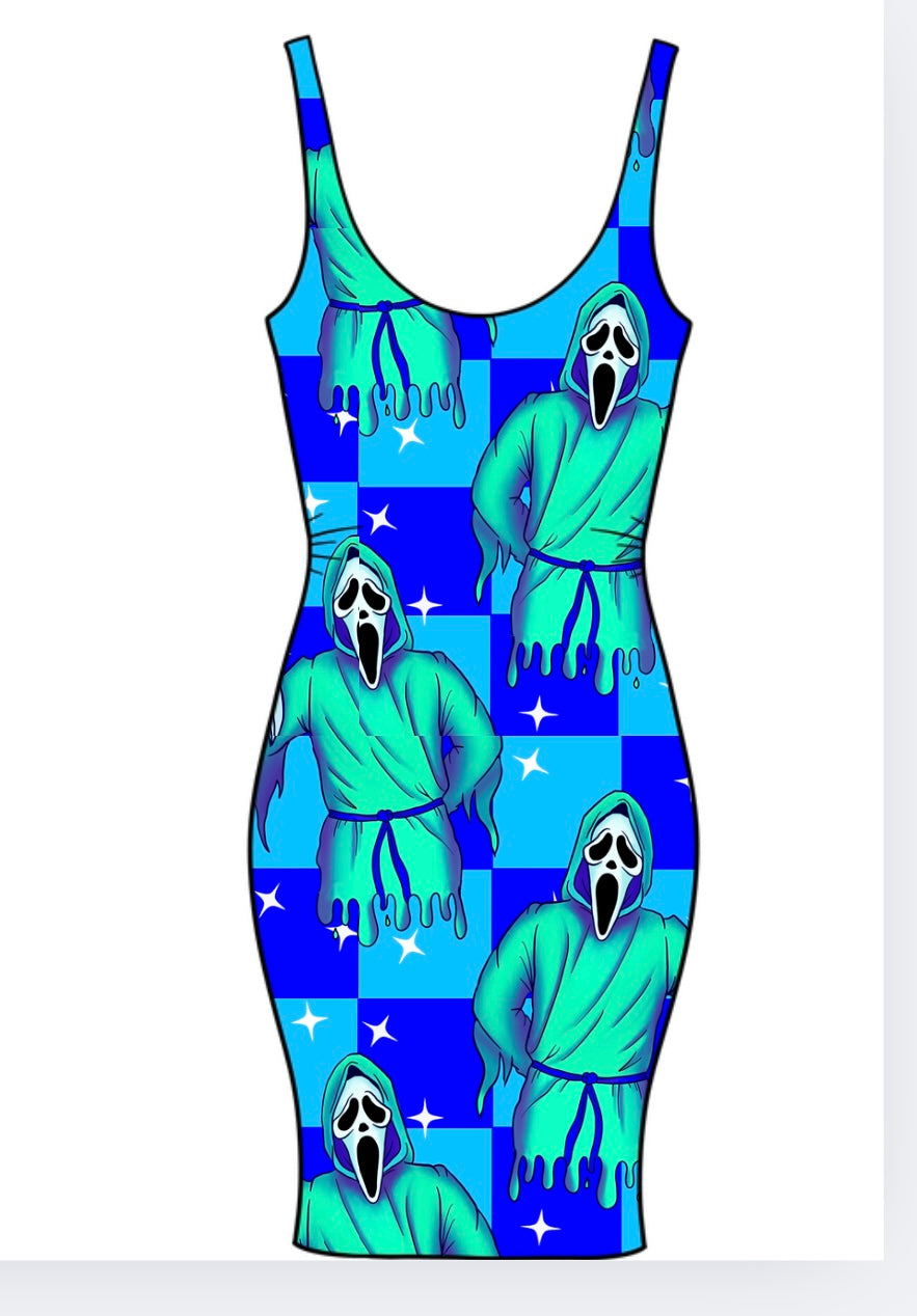 Checkered Ghost Adult Bodycon
