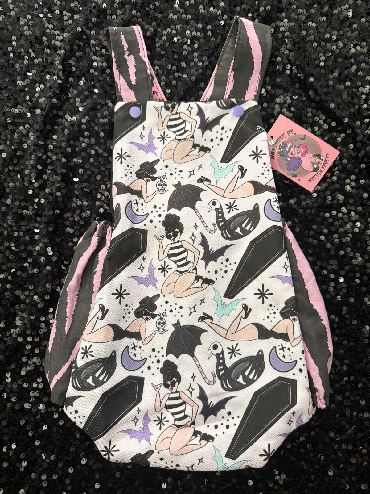 24M Beach Goth Zebra Romper