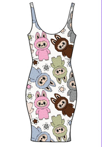 Fuzzy Buddy White Adult Bodycon