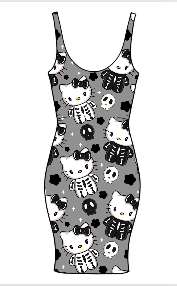 HK Black Skelly Adult Bodycon