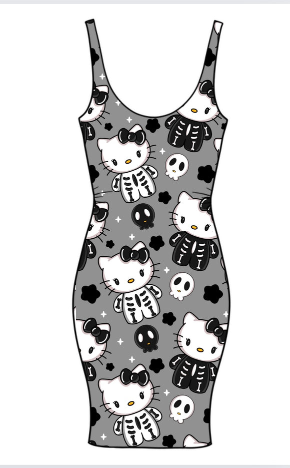 HK Black Skelly Adult Bodycon