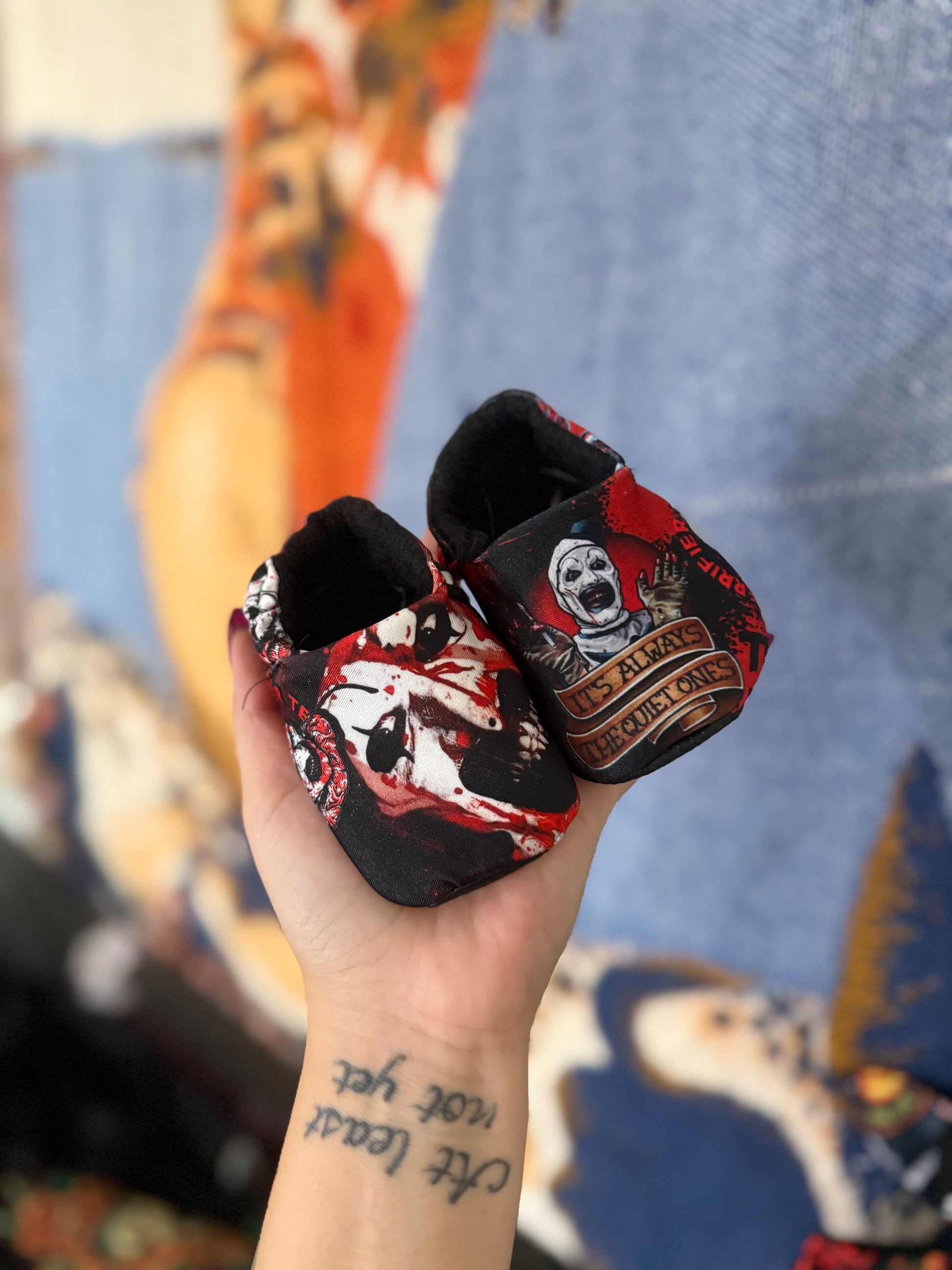 Terror Clown Baby Booties