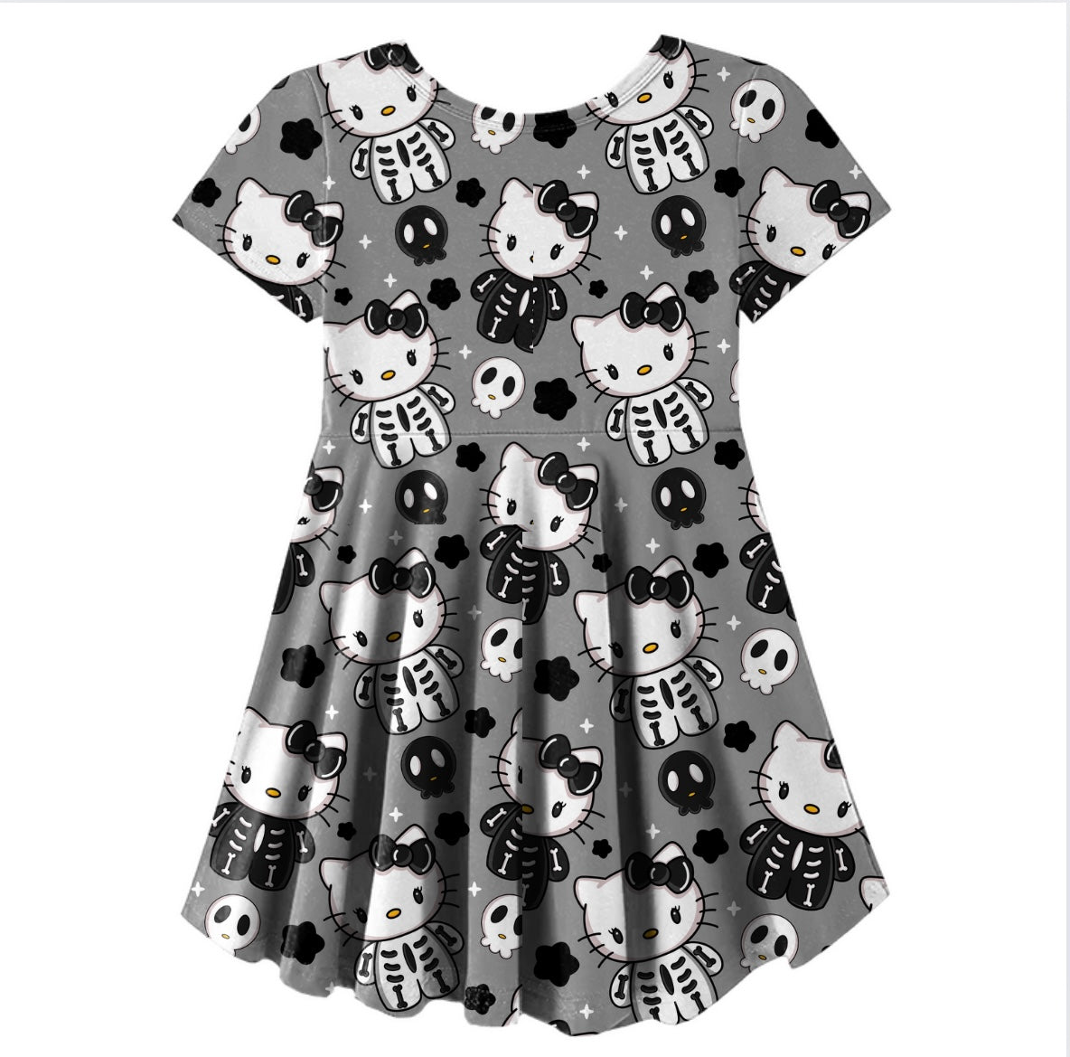 HK Black Skelly Skater Dress