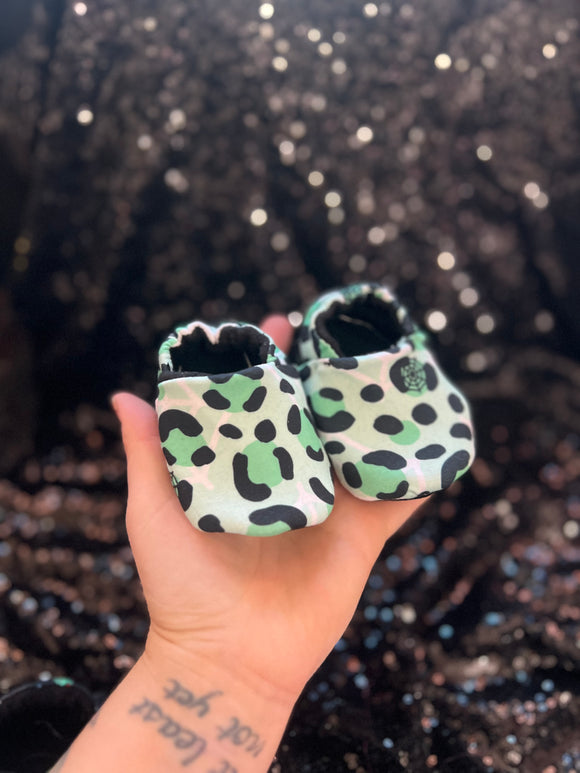 Cheetah Webs Baby Booties