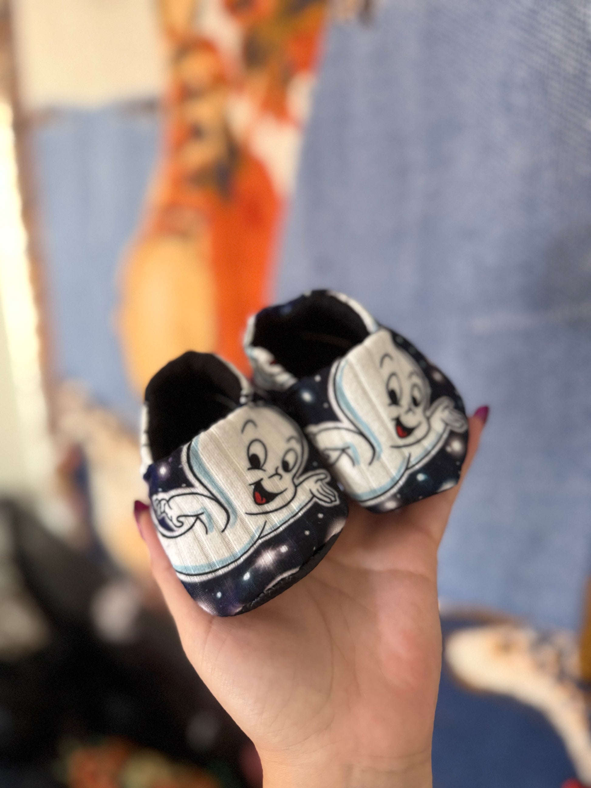 Friendly Ghost Baby Booties