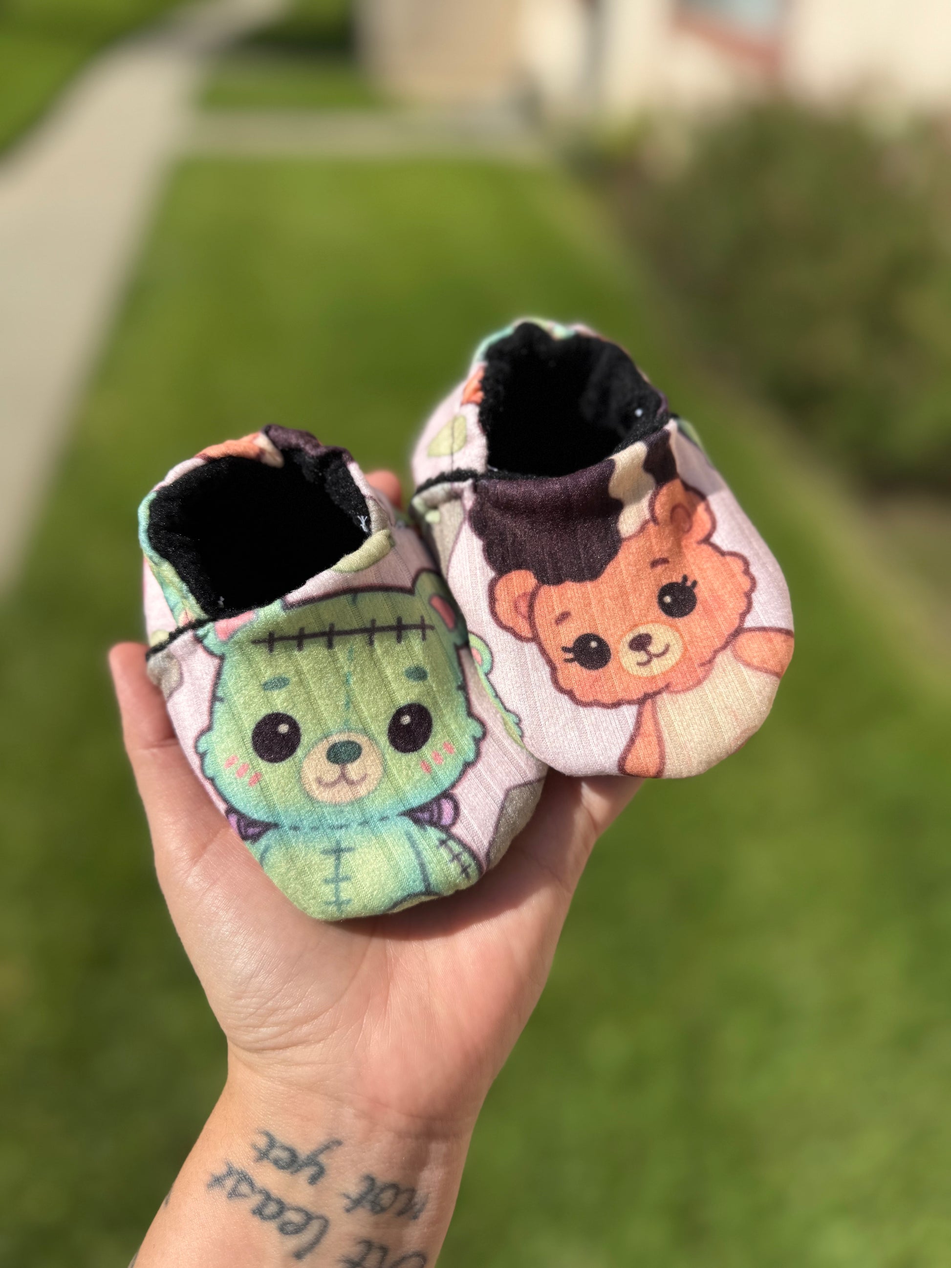 Franken Bear Baby Booties