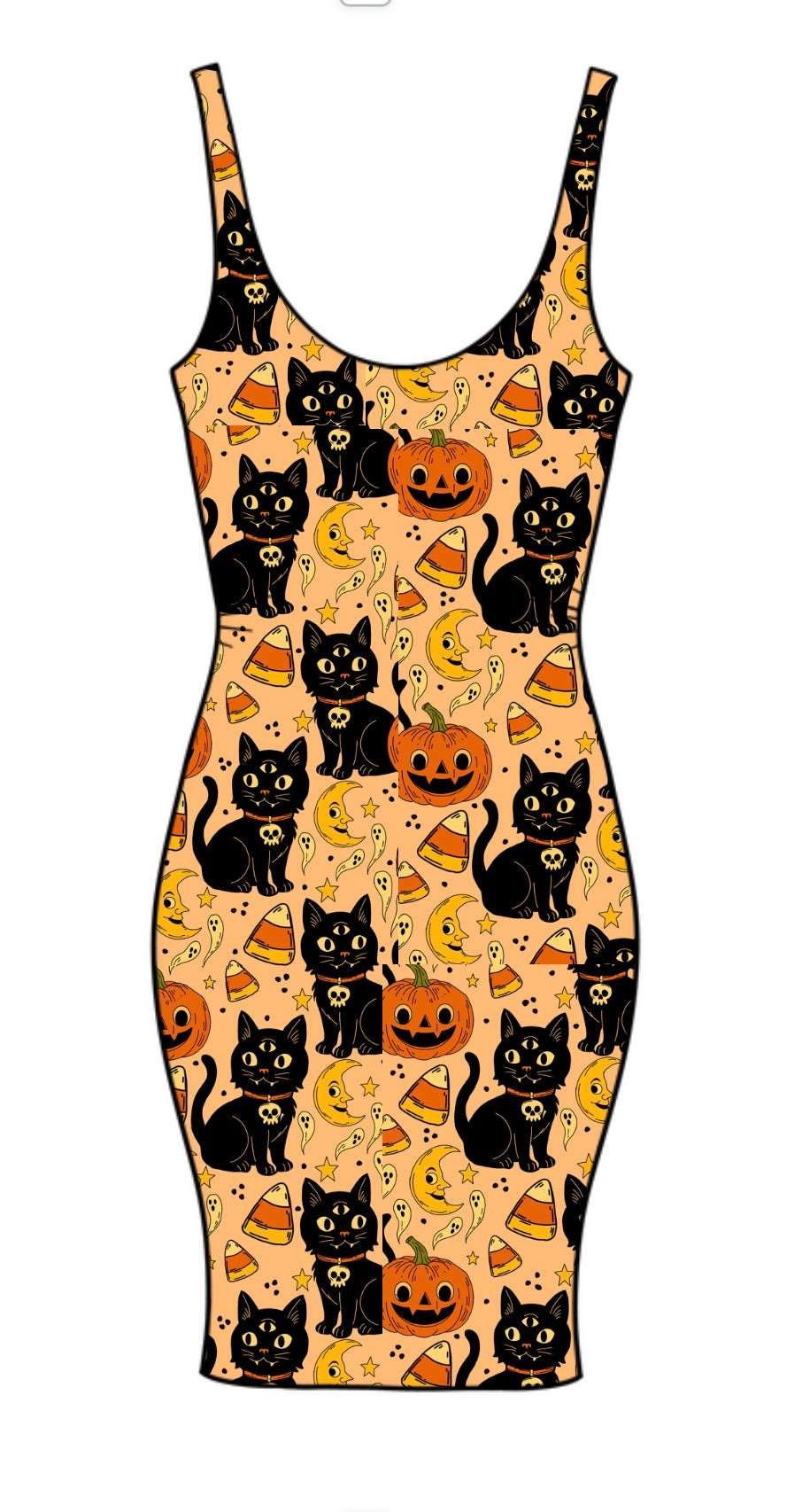 Vintage Black Cat Adult Bodycon