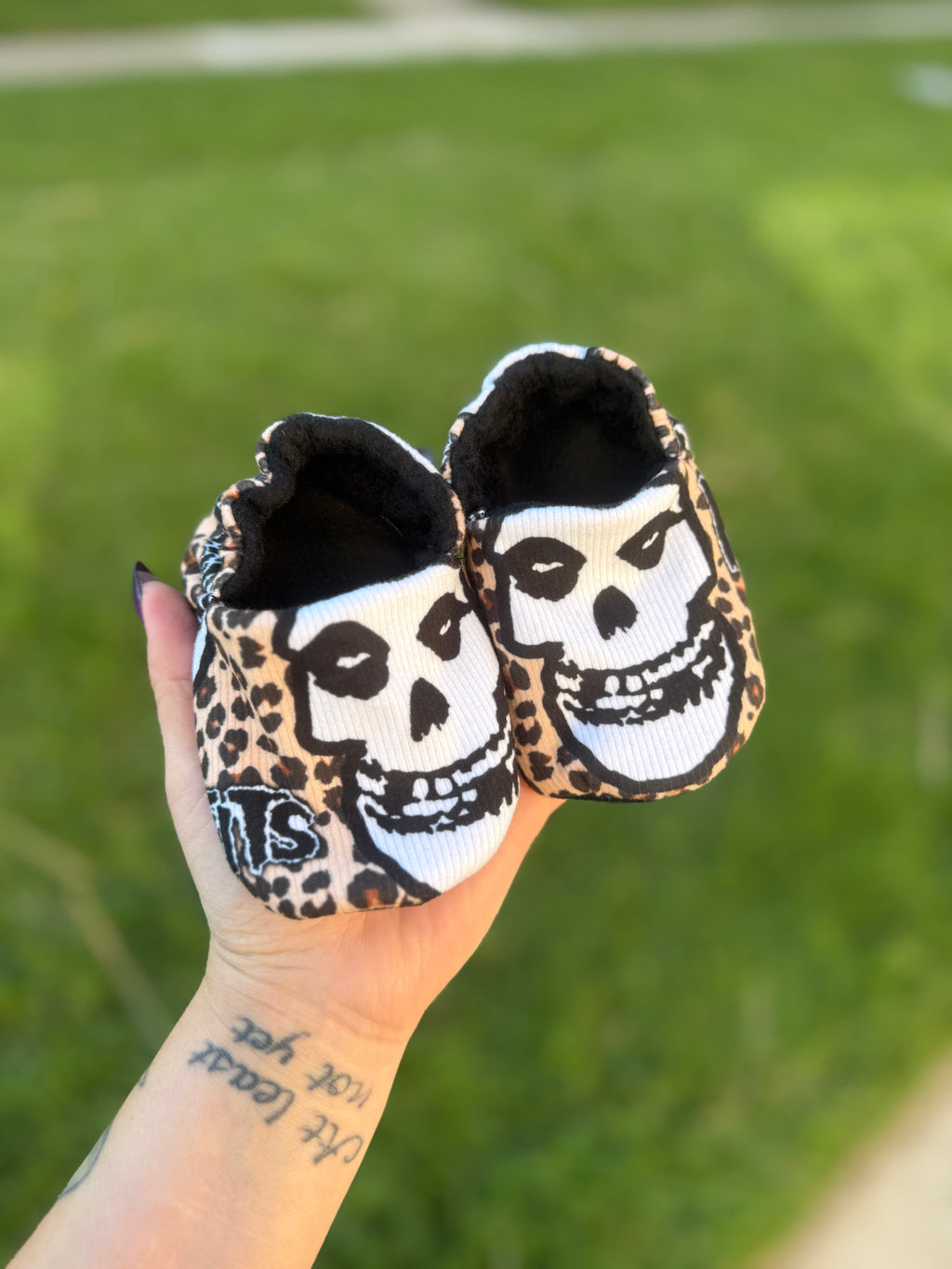 Leopard Skulls Baby Booties
