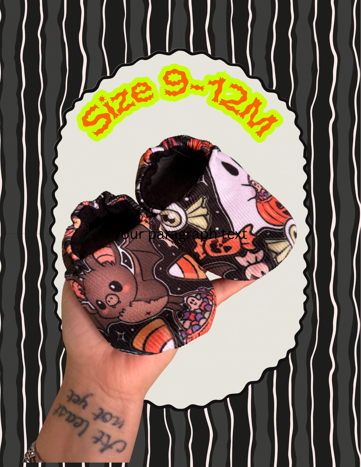 9-12M Halloween Baby Booties