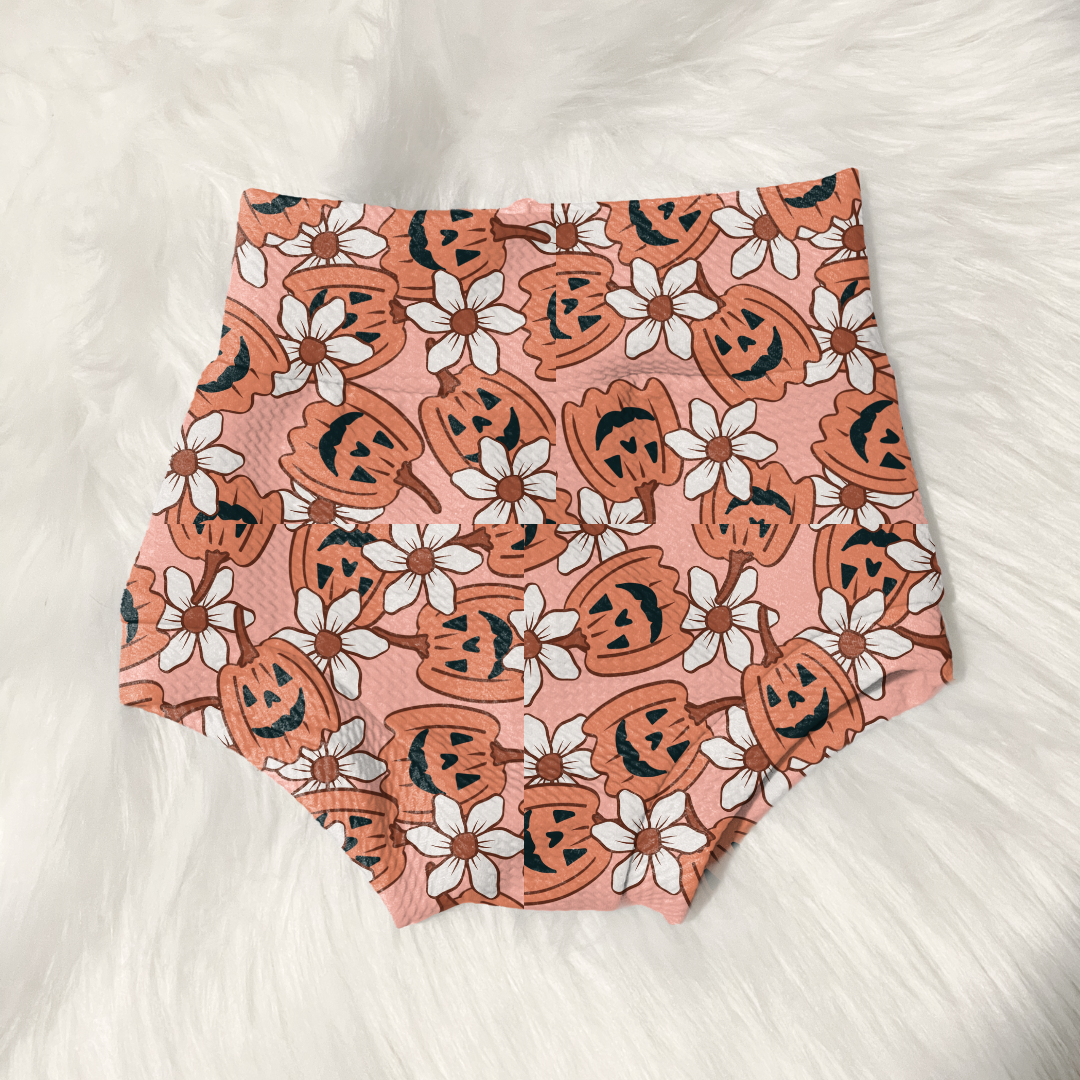 Jack-O-Lantern Flower Baby Bummies