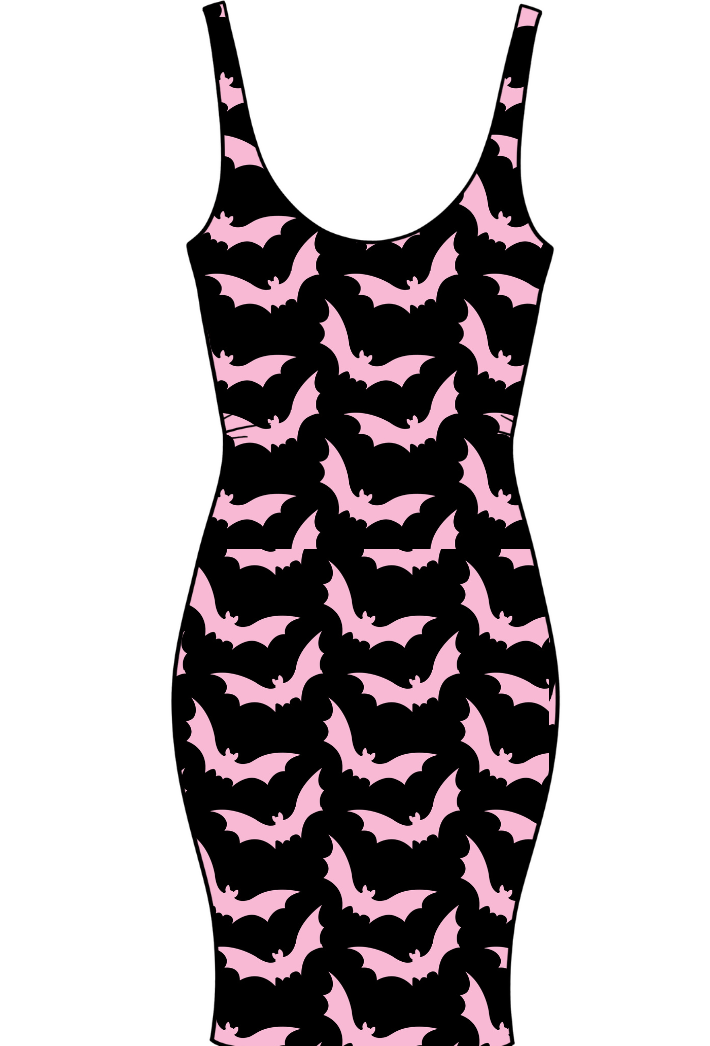 Pink Bats Adult Bodycon